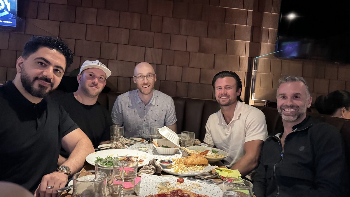 Mastermind members at dinner