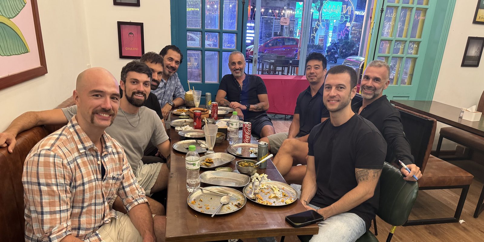 Founders at a mastermind dinner