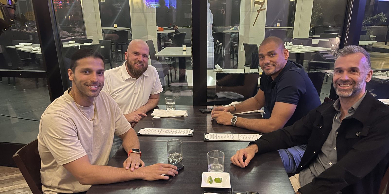 Founders at a mastermind dinner