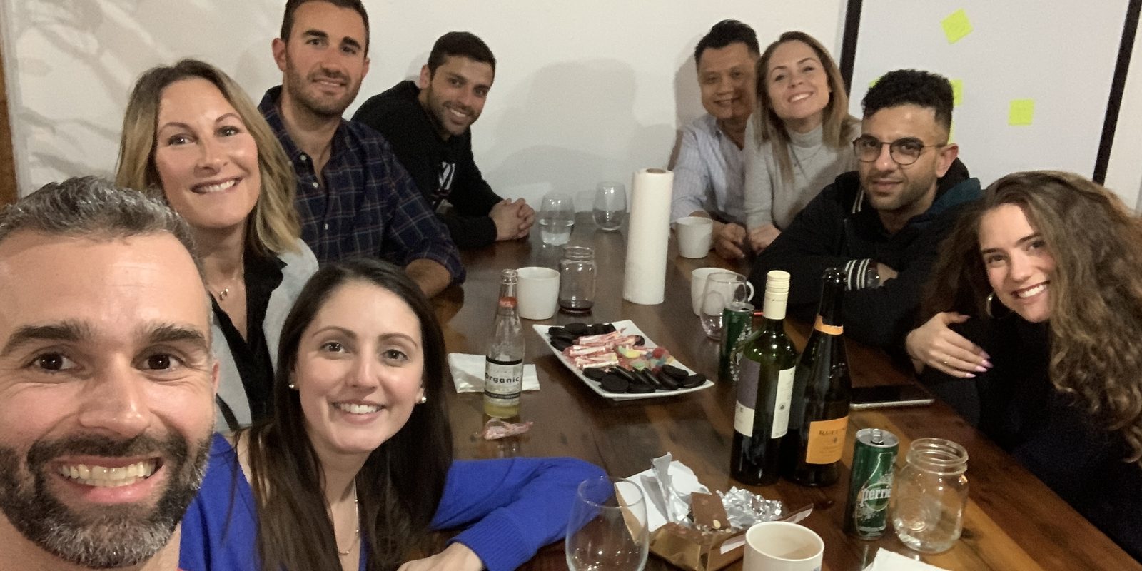 Founders at a mastermind dinner